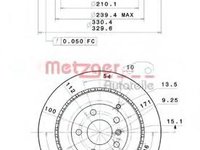 Disc frana MERCEDES-BENZ M-CLASS (W164), MERCEDES-BENZ R-CLASS (W251, V251), MERCEDES-BENZ GL-CLASS (X164) - METZGER 61031.10