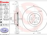 Disc frana MERCEDES-BENZ R-CLASS (W251, V251) (2006 - 2020) BREMBO 09.R105.11