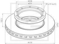 Disc frana MERCEDES-BENZ SK PEAUTOMOTIVE 01629500A