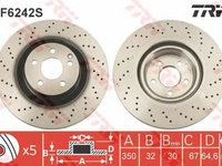 Disc frana MERCEDES-BENZ SL R230 TRW DF6242S PieseDeTop