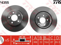 Disc frana MERCEDES-BENZ SLK R171 TRW DF4355 PieseDeTop