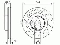 Disc frana MERCEDES-BENZ SLK R172 BOSCH 0986479A17