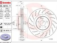 Disc frana MERCEDES-BENZ SLK R172 BREMBO 09A81911