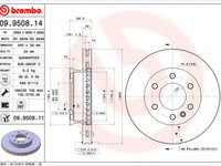 Disc frana MERCEDES-BENZ SPRINTER 3,5-t caroserie (906) (2006 - 2016) BREMBO 09.9508.11