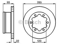 Disc frana MERCEDES-BENZ SPRINTER 3-t bus (903) - OEM - BOSCH: 0986479B38|0 986 479 B38 - W02123211 - LIVRARE DIN STOC in 24 ore!!!