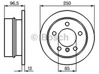 Disc frana MERCEDES-BENZ SPRINTER 3-t bus 903 BOSCH 0986478863