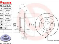 Disc frana MERCEDES-BENZ SPRINTER 4-t caroserie (904) (1996 - 2006) BREMBO 09.9618.14