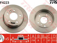 Disc frana MERCEDES-BENZ SPRINTER 5-t platou/sasiu (906) - OEM - TRW: DF4223 - Cod intern: W02149328 - LIVRARE DIN STOC in 24 ore!!!