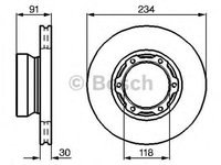 Disc frana MERCEDES-BENZ T2 LN1 caroserie inchisa combi BOSCH 0986478407