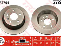 Disc frana MERCEDES-BENZ VITO bus (638) - OEM - TRW: DF2794 - Cod intern: W02224972 - LIVRARE DIN STOC in 24 ore!!!