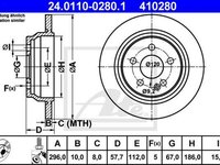 Disc frana MERCEDES-BENZ VITO MIXTO caroserie W639 ATE 24011002801