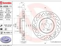 Disc frana MERCEDES C-CLASS Cupe (C204) (2011 - 2016) BREMBO 09.A326.11 piesa NOUA