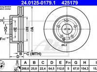 Disc frana MERCEDES C-CLASS (W204) (2007 - 2014) ATE 24.0125-0179.1