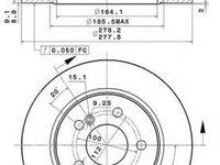 Disc frana MERCEDES C-CLASS (W204) (2007 - 2014) BREMBO 08.A737.11