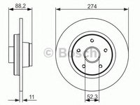 Disc frana MERCEDES CITAN Dualiner (415) (2012 - 2016) BOSCH 0 986 479 695 piesa NOUA