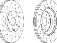 Disc frana MERCEDES CLK Cabriolet (A209) (2003 - 2010) FERODO DDF1582C-1 piesa NOUA