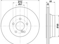 Disc frana MERCEDES CLS Shooting Brake (X218) (2012 - 2016) HELLA PAGID 8DD 355 108-861 piesa NOUA