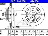 Disc frana MERCEDES CLS Shooting Brake (X218) (2012 - 2016) ATE 24.0124-0236.1 piesa NOUA