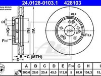 Disc frana MERCEDES E-CLASS (W124) (1993 - 1995) ATE 24.0128-0103.1 piesa NOUA