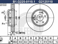 Disc frana MERCEDES E-CLASS (W210) (1995 - 2003) GALFER B1.G225-0110.1 piesa NOUA