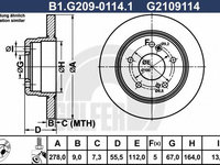 Disc frana MERCEDES E-CLASS (W210) (1995 - 2003) GALFER B1.G209-0114.1 piesa NOUA