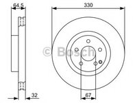 Disc frana MERCEDES E-CLASS (W211) (2002 - 2009) Bosch 0 986 479 332