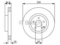 Disc frana MERCEDES E-CLASS (W211) (2002 - 2009) BOSCH 0 986 479 332 piesa NOUA