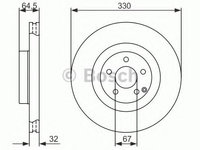 Disc frana MERCEDES E-CLASS (W211) (2002 - 2009) BOSCH 0 986 479 415 piesa NOUA