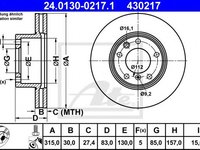 Disc frana MERCEDES G-CLASS Cabrio (W463) (1989 - 2016) ATE 24.0130-0217.1 piesa NOUA