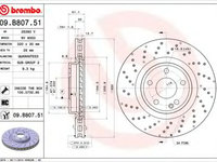 Disc frana MERCEDES GLA-CLASS (X156) (2013 - 2016) BREMBO 09.B807.51