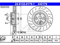 Disc frana Mercedes Gle, 04.2015-2019, M-Class, 06.2011-2015, ATE