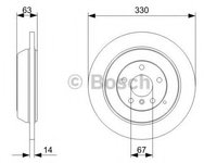 Disc frana MERCEDES M-CLASS (W164) (2005 - 2011) BOSCH 0 986 479 330 piesa NOUA