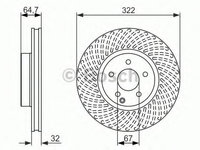 Disc frana MERCEDES SLK (R172) (2011 - 2016) Bosch 0 986 479 652