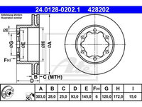 Disc frana Mercedes Sprinter 4, 06.2006-, Crafter, 04.2006-12.2016, ATE