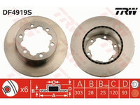 Disc frana Mercedes Sprinter 4, 6-T.5t, Crafter 30-50 2006-2016, TRW