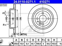 Disc frana MINI MINI Cabriolet (R57) (2007 - 2016) ATE 24.0110-0271.1 piesa NOUA