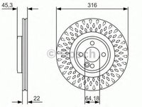 Disc frana MINI MINI Cabriolet R57 BOSCH 0986479A07