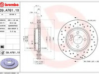 Disc frana MINI MINI CLUBMAN (R55) (2007 - 2015) BREMBO 09.A761.1X piesa NOUA