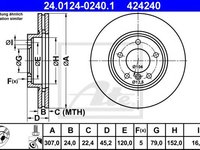 Disc frana MINI MINI COUNTRYMAN (R60) (2010 - 2016) ATE 24.0124-0240.1 piesa NOUA