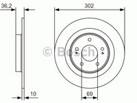 Disc frana MITSUBISHI ASX (GA_W_) - OEM - BOSCH: 0986479B04|0 986 479 B04 - W02373499 - LIVRARE DIN STOC in 24 ore!!!