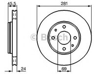 Disc frana MITSUBISHI CARISMA (DA) (1995 - 2006) BOSCH 0 986 479 B37 piesa NOUA