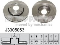 Disc frana MITSUBISHI CARISMA (DA) (1995 - 2006) NIPPARTS J3305053 piesa NOUA