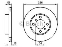 Disc frana MITSUBISHI CARISMA DA BOSCH 0986478572