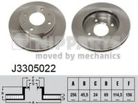 Disc frana MITSUBISHI CARISMA limuzina (DA_) (1996 - 2006) NIPPARTS J3305022