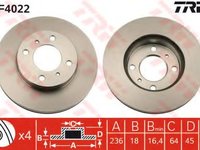 Disc frana MITSUBISHI CARISMA limuzina (DA_) (1996 - 2006) TRW DF4022