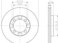 Disc frana MITSUBISHI COLT (A15_A), MITSUBISHI COLT Mk II (C1_A), MITSUBISHI COLT Mk III (C5_A) - MINTEX MDC587