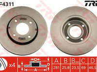 Disc frana MITSUBISHI COLT VI Z3 A Z2 A TRW DF4311 PieseDeTop