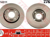 Disc frana MITSUBISHI COLT VI (Z3, Z2) (2002 - 2012) TRW DF4311 piesa NOUA