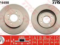 Disc frana MITSUBISHI GALANT Mk VI combi (EA_) - OEM - TRW: DF4498 - Cod intern: W02149383 - LIVRARE DIN STOC in 24 ore!!!