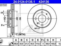 Disc frana MITSUBISHI GALANT V limuzina E5 A E7 A E8 A ATE 24012401361